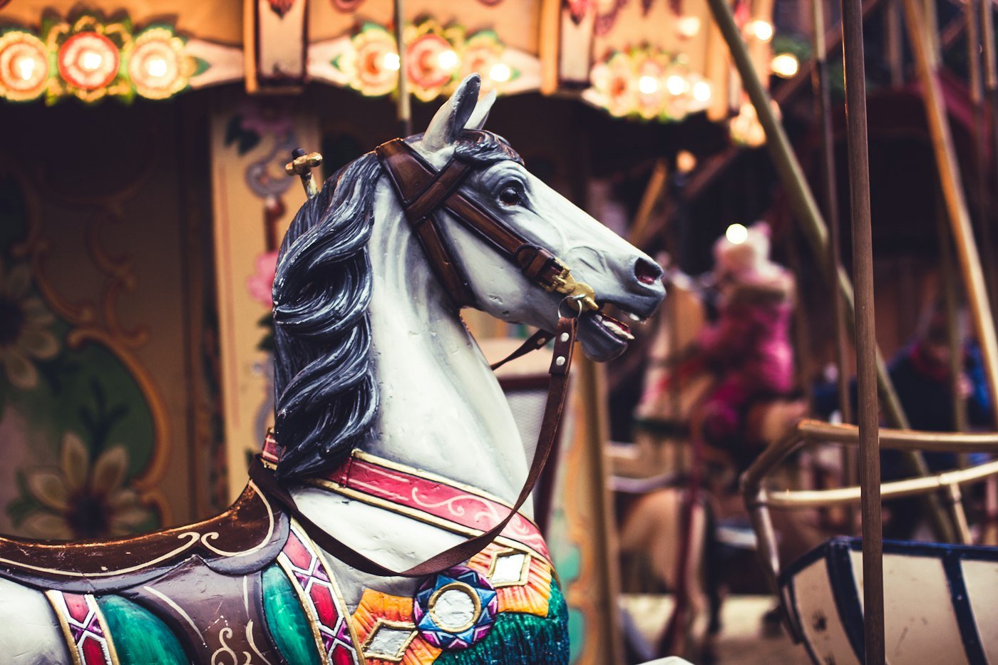 Un cheval de bois de carrousel